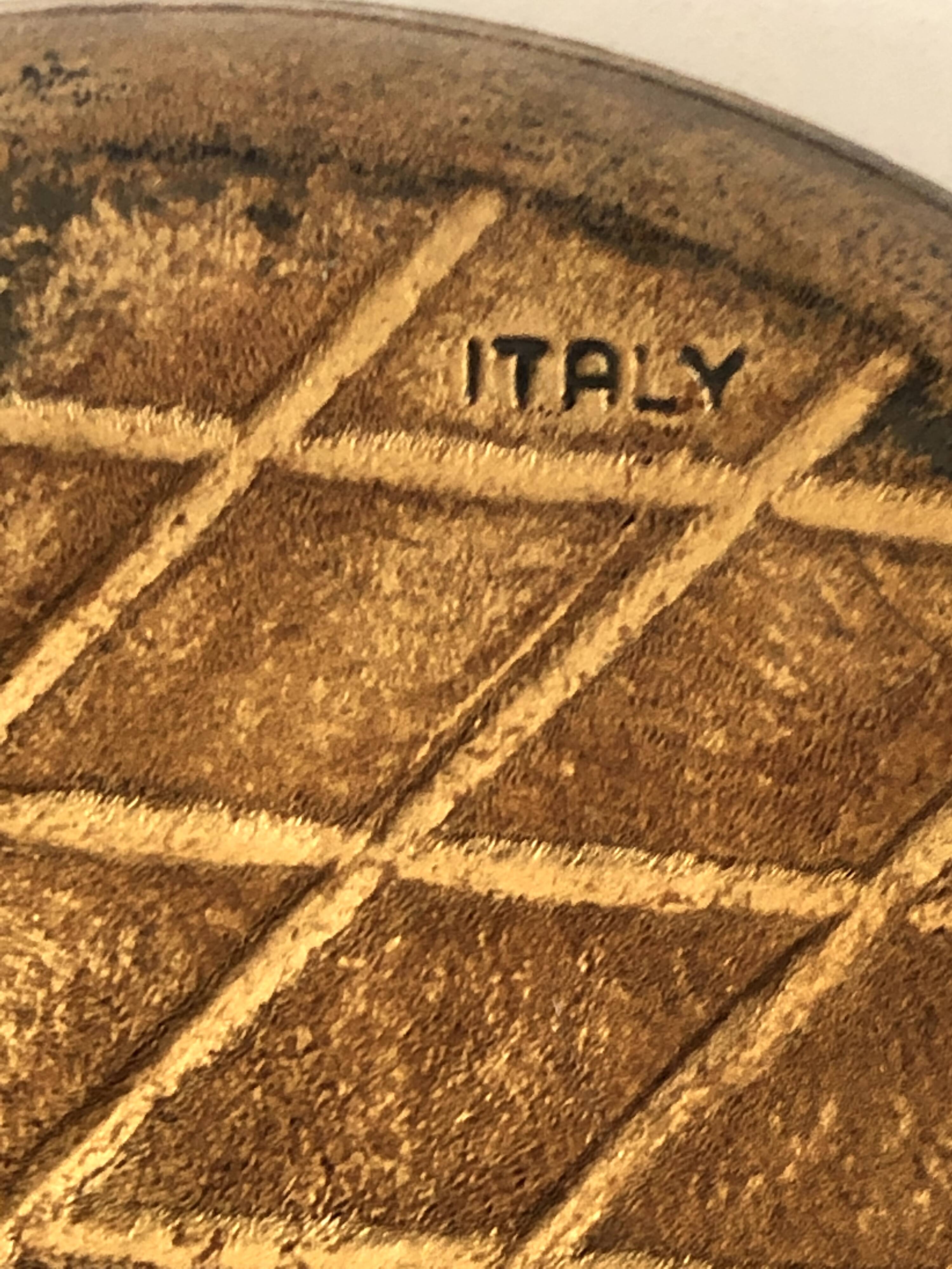 Italian cup golden wood blue