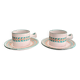 Old Pair of Ceramic Cups from Vallauris by Charles Voltz Pottery 1950 Geometric