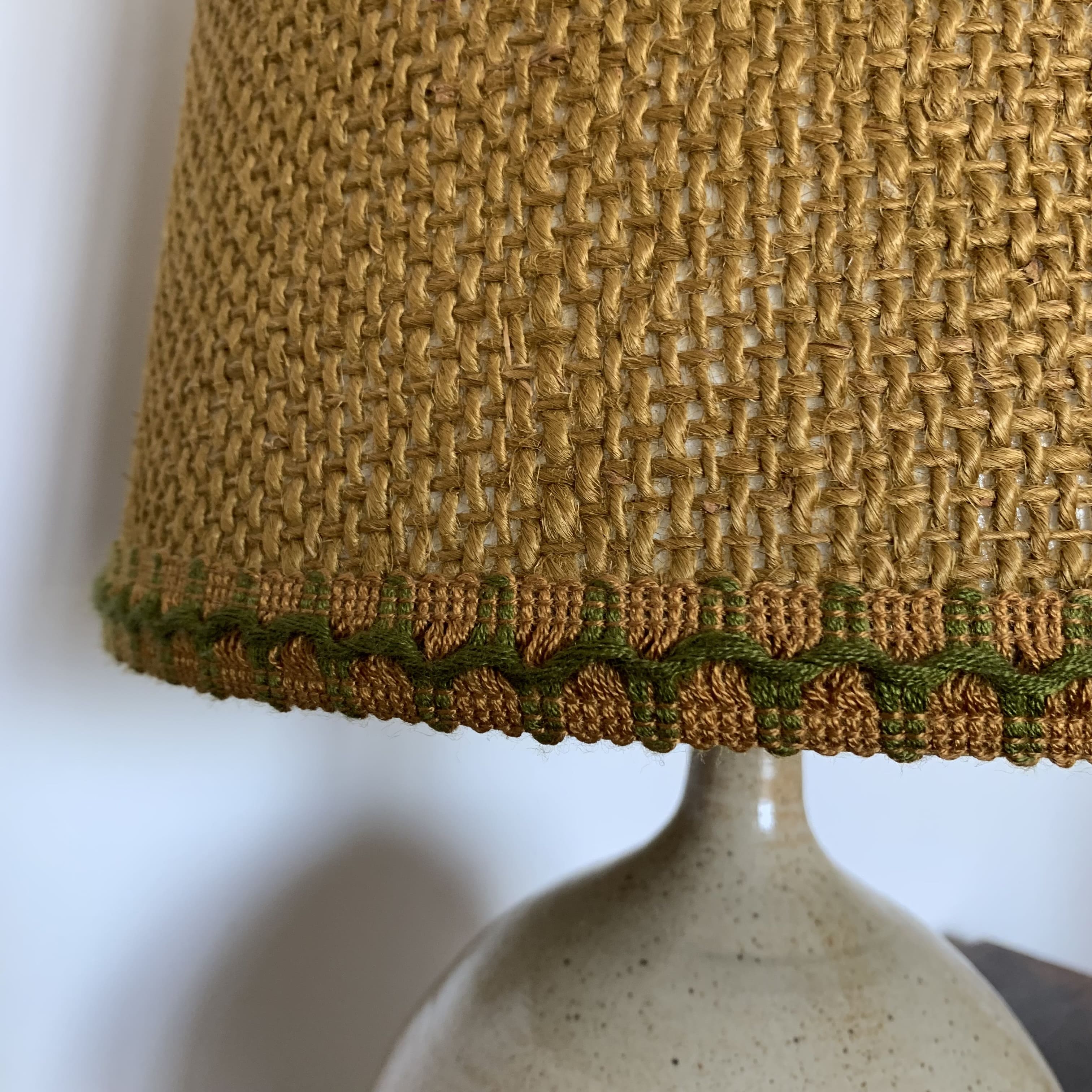 Stoneware lamp - rope lampshade