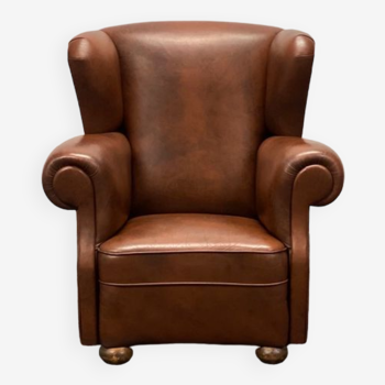 Vintage chesterfield style wingback armchair