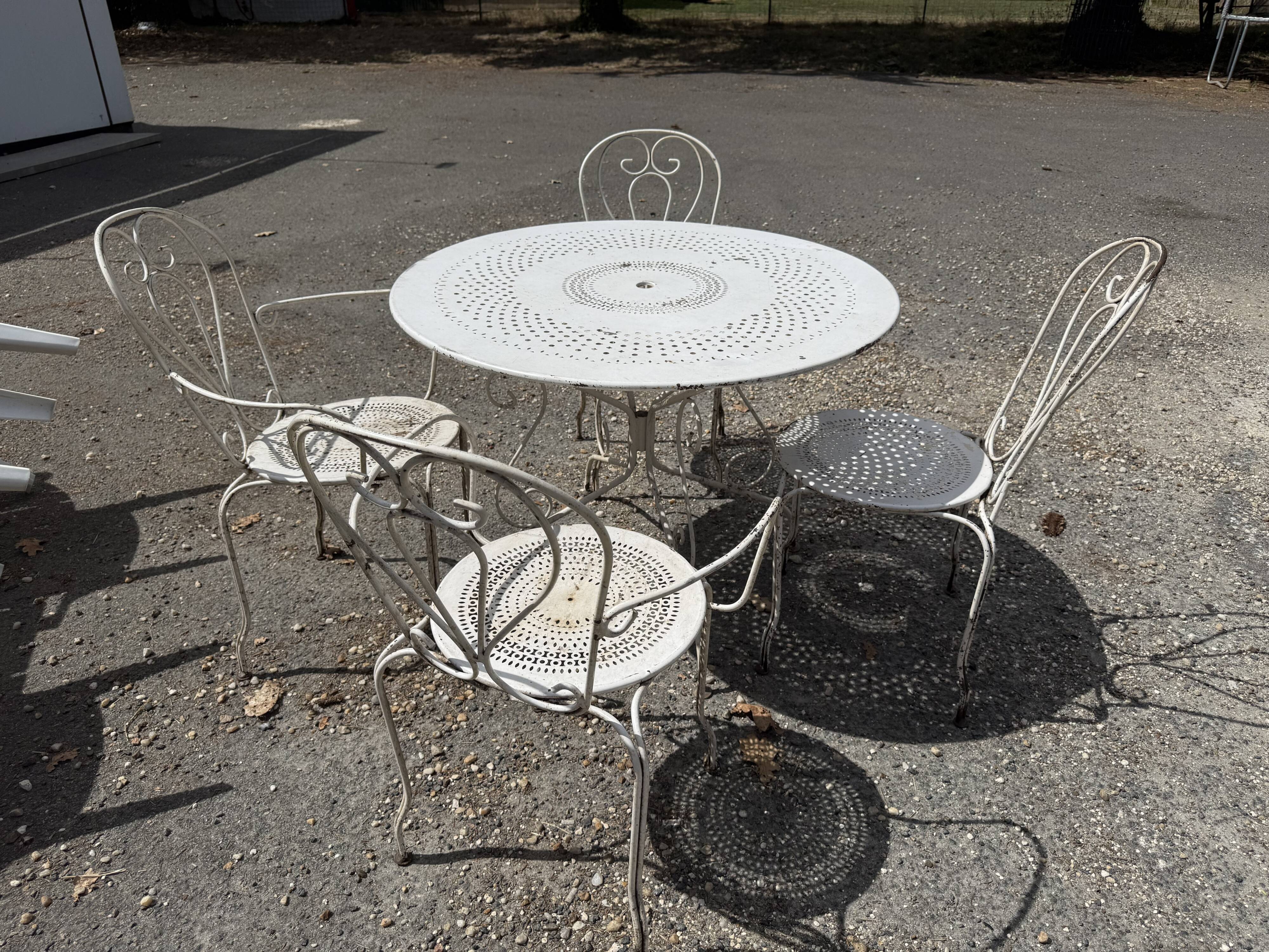 Wrought iron garden furniture