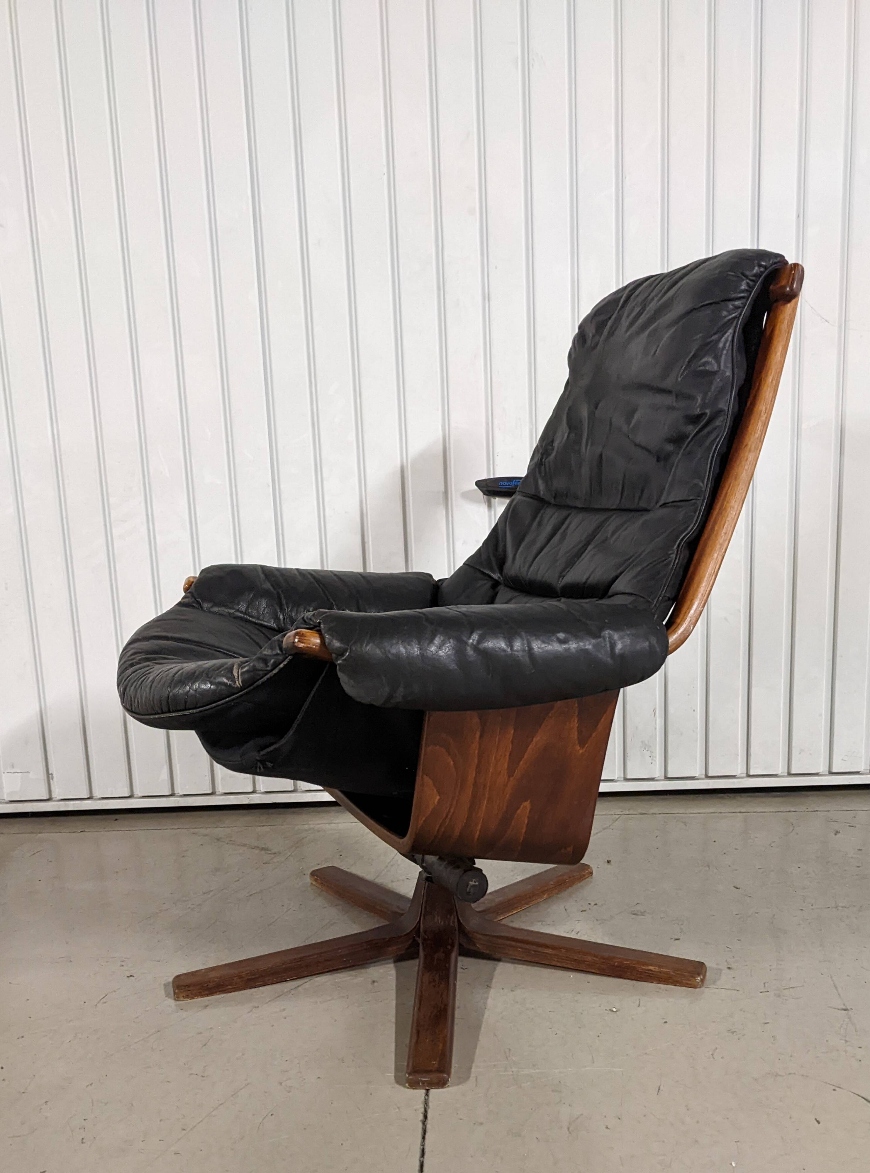 Vintage lounge armchair Gote Mobler 1960 swivel and reclining