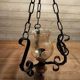 Lustre vintage méta bois et verre