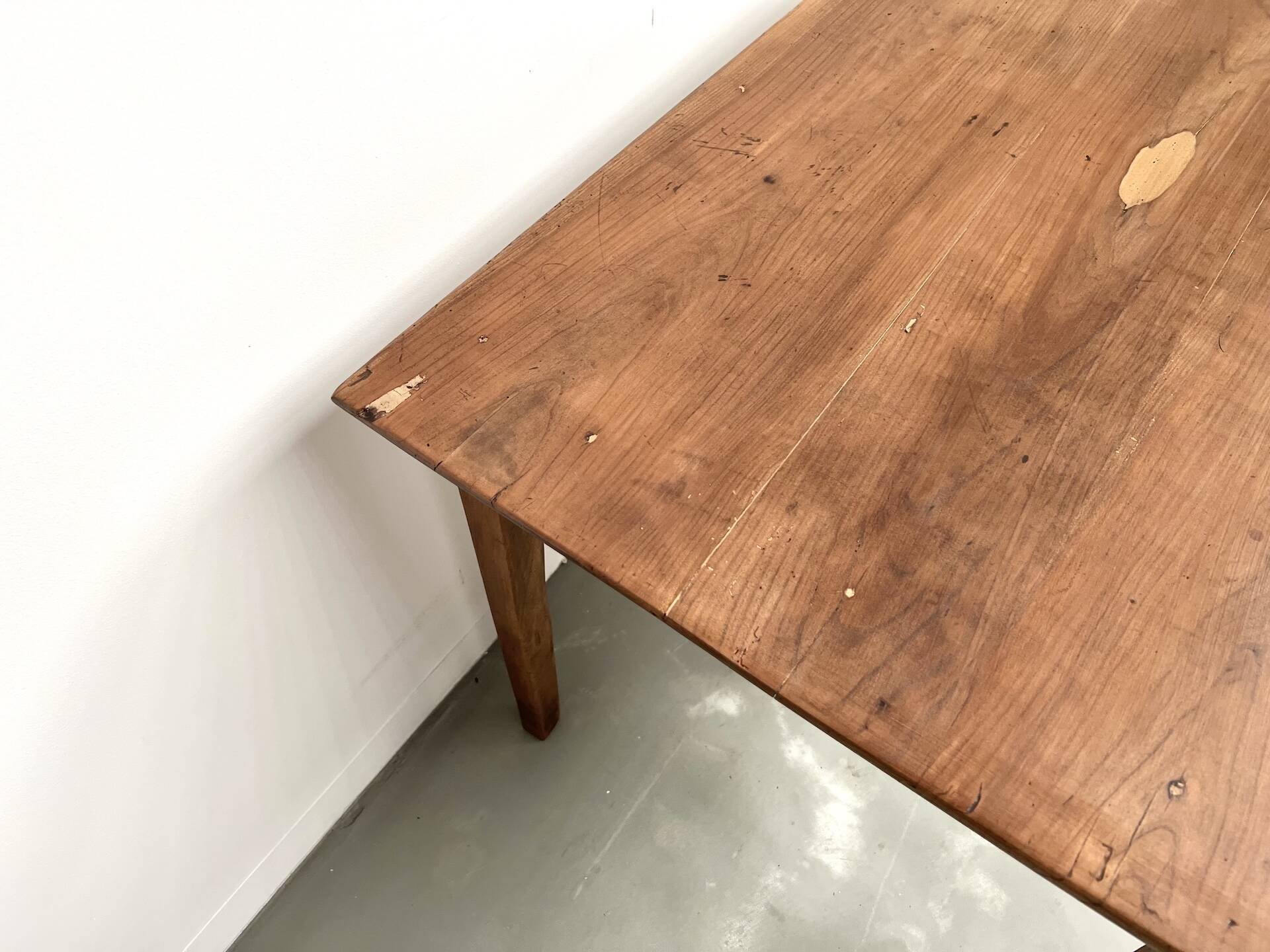 Solid cherry wood desk with spindle legs