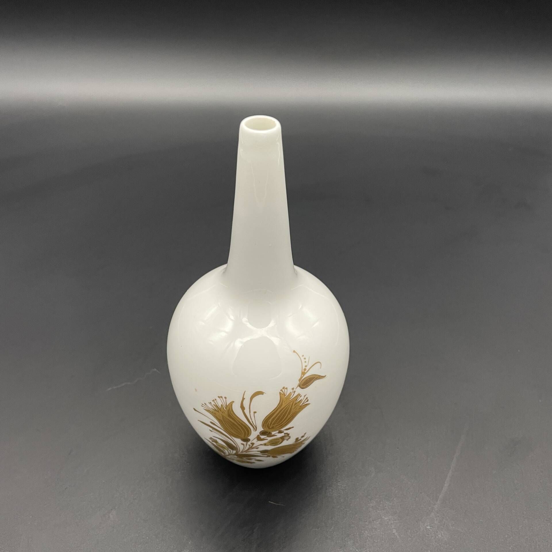 Vintage Rosenthal studio-line vase in white porcelain with flora decoration.