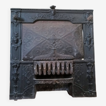 Renaissance style cast iron stove fireplace insert