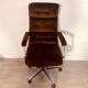 3 brown velvet armchairs