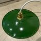 Duo de suspension vintage en tôle émaillée style ferme indus vert et blanc