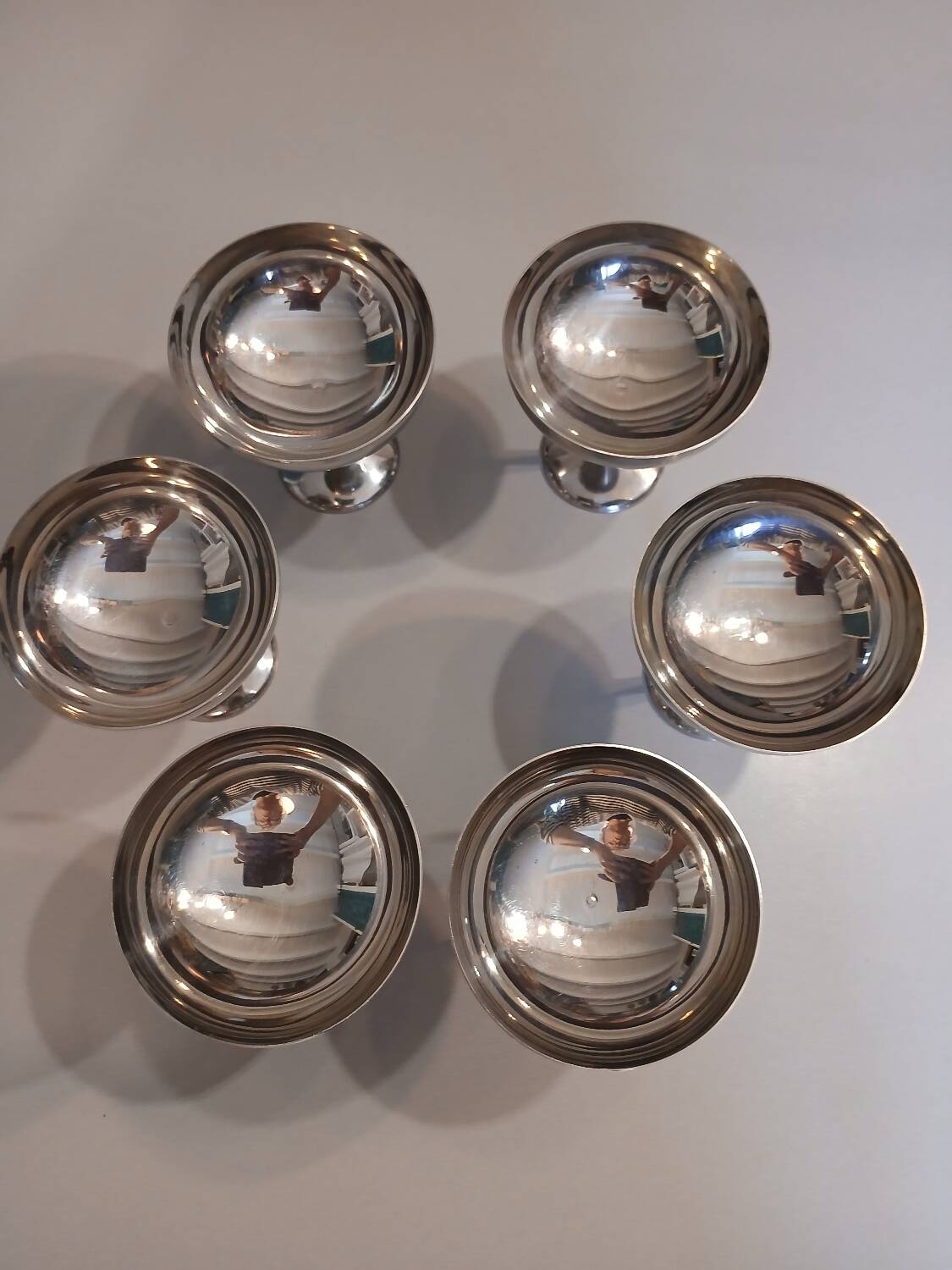 6 stainless steel ice cream cups