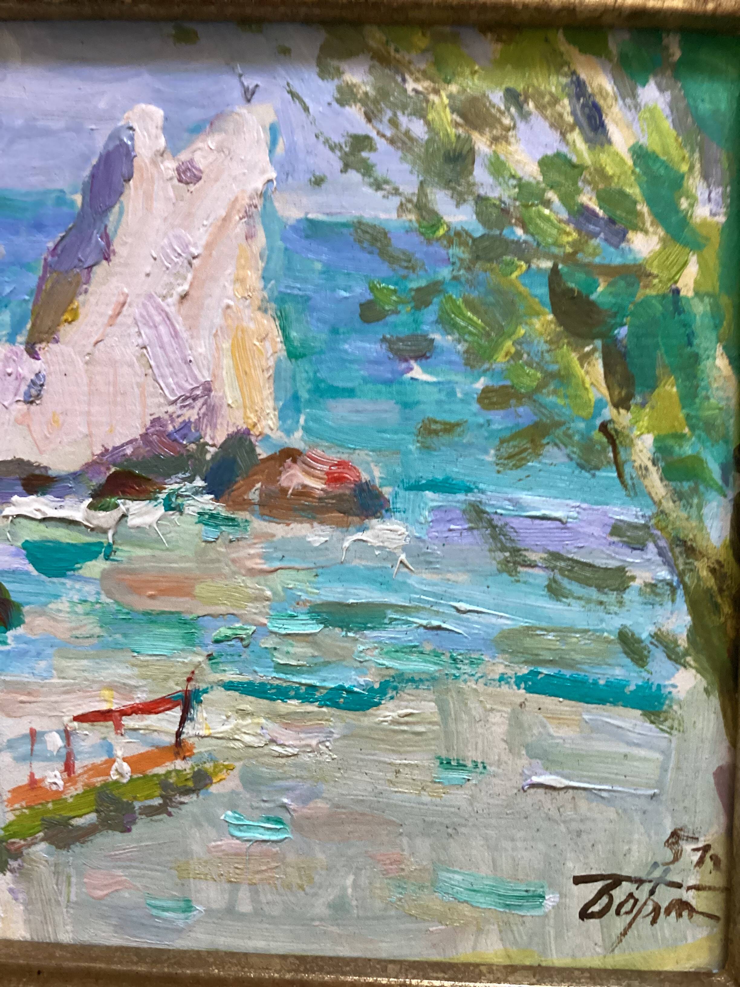 Signed painting Oil on cardboard dimensions: height -25cm- width -30cm-