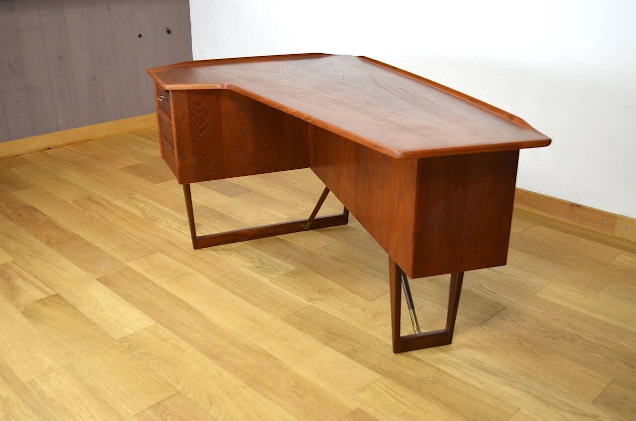 Boomerang Teak Desk by Peter Lovig 1950