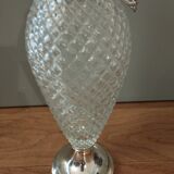 Old ewer in crystal and silver metal