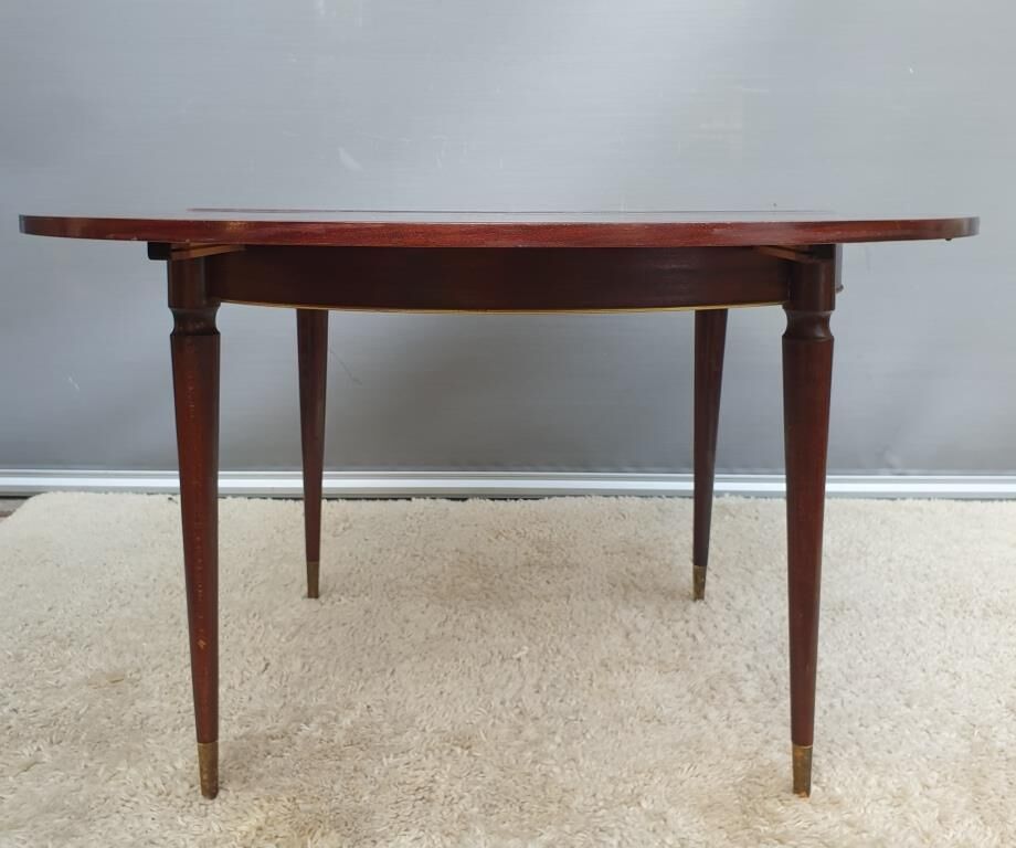 Extendable table mahogany lacquered 1960 butterfly extensions