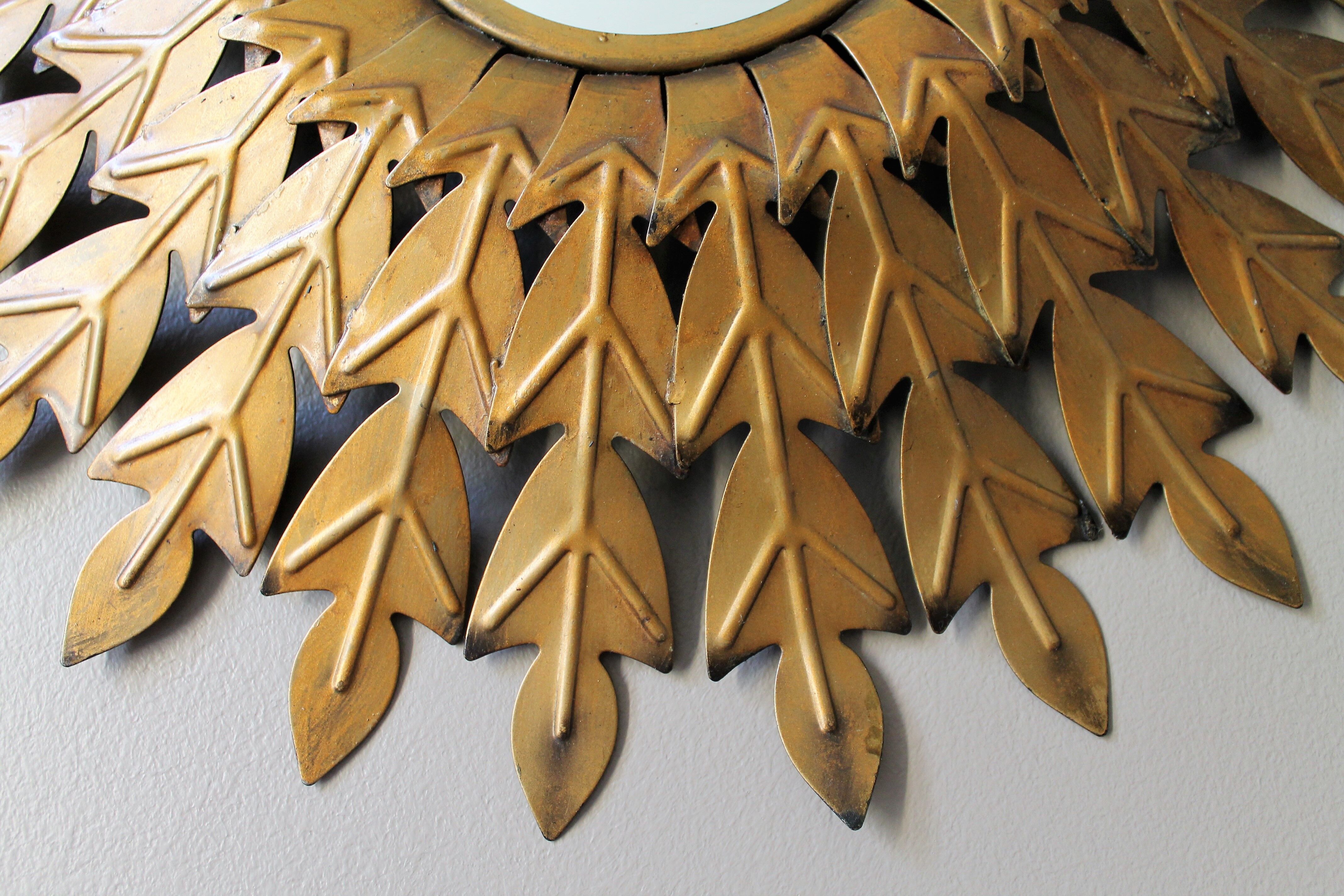 Witch brass vintage mirror 53 cm