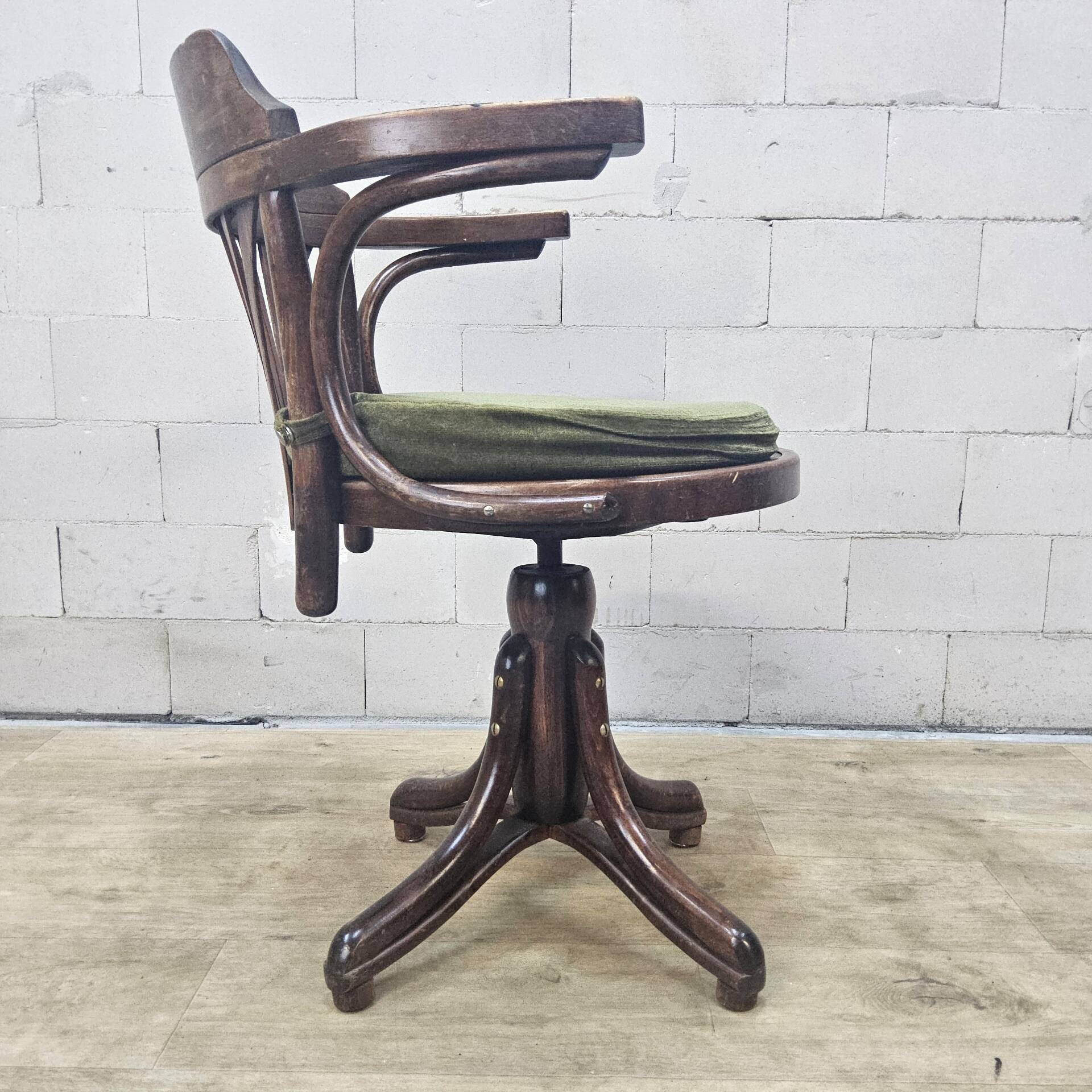 Chaise de bureau pivotante de style Thonet antique (faite à la main)