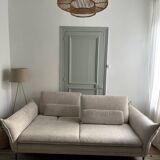 Beige boucle modular sofa