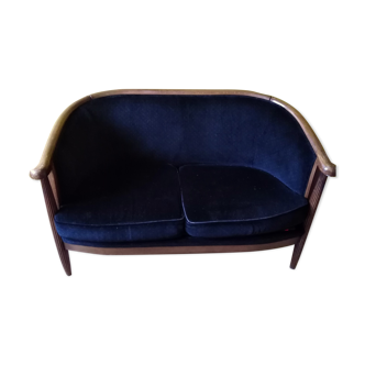 Canapé en velours de style Louis XVI