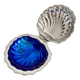 Silver-plated shell butter dish, 1950s
