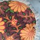 Coussin rond année 70 vintage franges