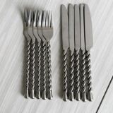 Set of 20 vintage twisted metal cutlery