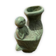 Ethnic anthropomorphic vase in patinated terracotta
