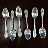 Ensemble de 6 cuillères à soupe plaquées argent Ercuis 84, France, style Art Nouveau| Louis XV