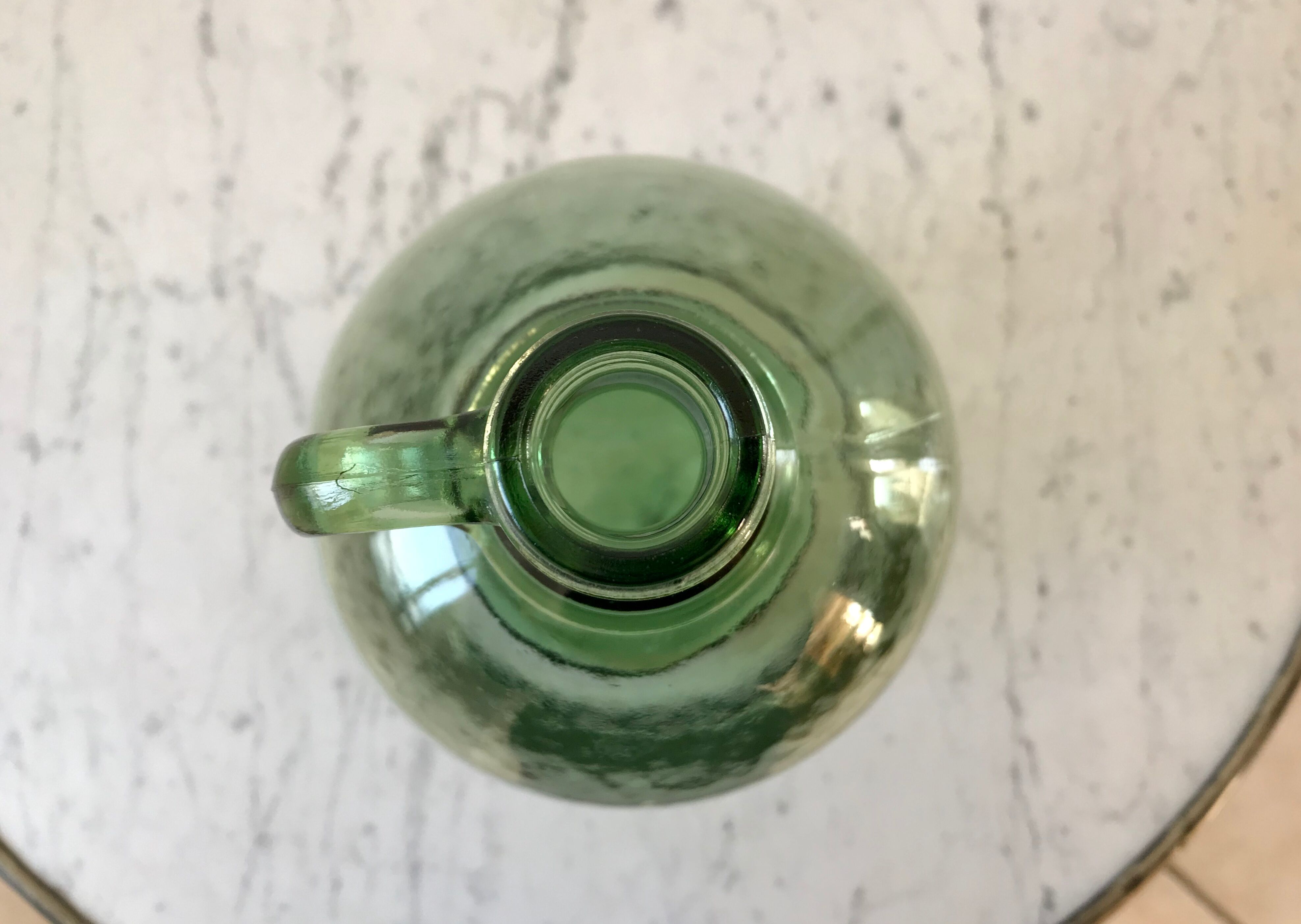 Green lady-jeanne with handle 70s