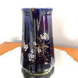 Blue earthenware pitcher