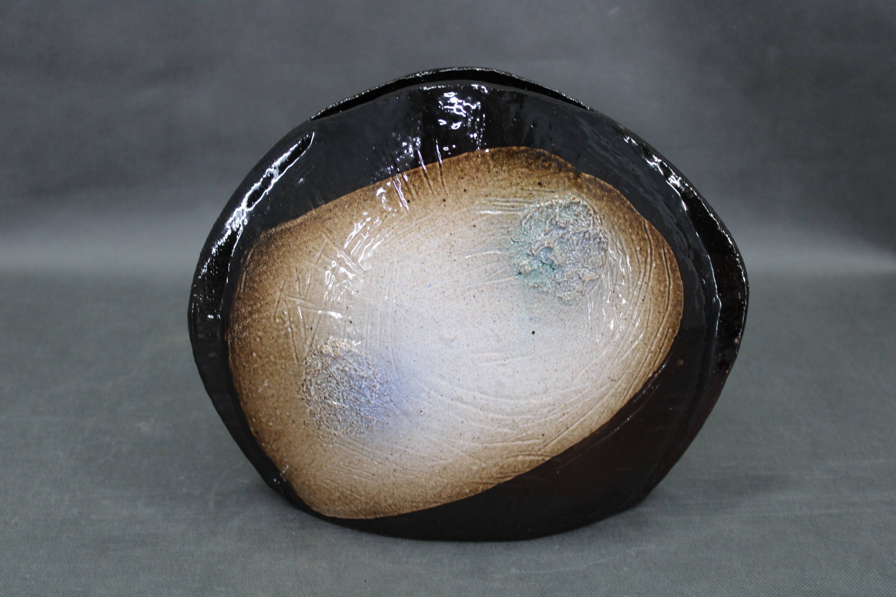 Brutalist ceramic art vase, Czechoslovakia, 1970s