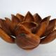 Large lotus flower vintage wooden aperitif service