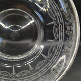 Assiette en verre et argent massif