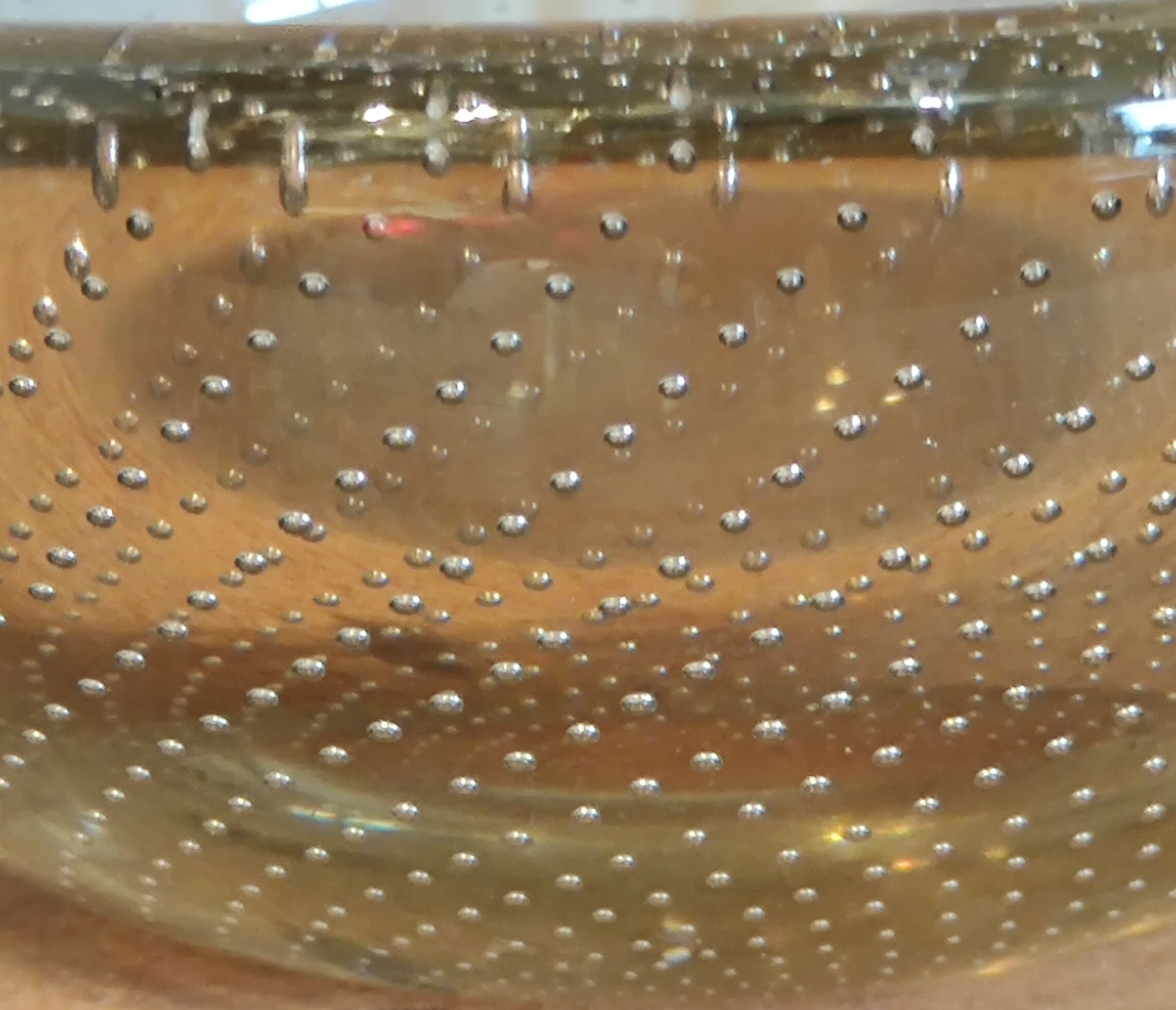 Bubbled crystal trinket bowl, 1960s