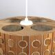 Pine Pendant Lamp – Cylindrical with Circle Pattern, Scandinavia – 1960s/1970s