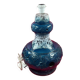Vintage 60's table or floor lamp base in blue glazed ceramic
