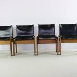 Set of four Italian design dining chairs by Afra & Tobia Scarpa for Molteni
