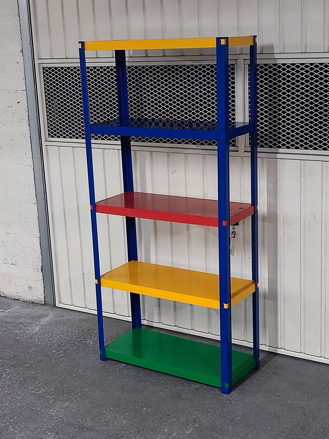 80s colored shelves.