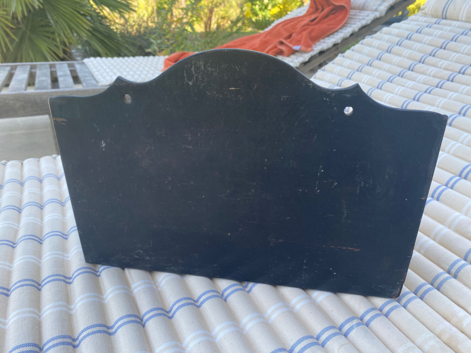 Napoleon III mail rack in blackened wood