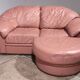Ensemble de salon italien vintage – 4 pièces en cuir rose (années 1970)