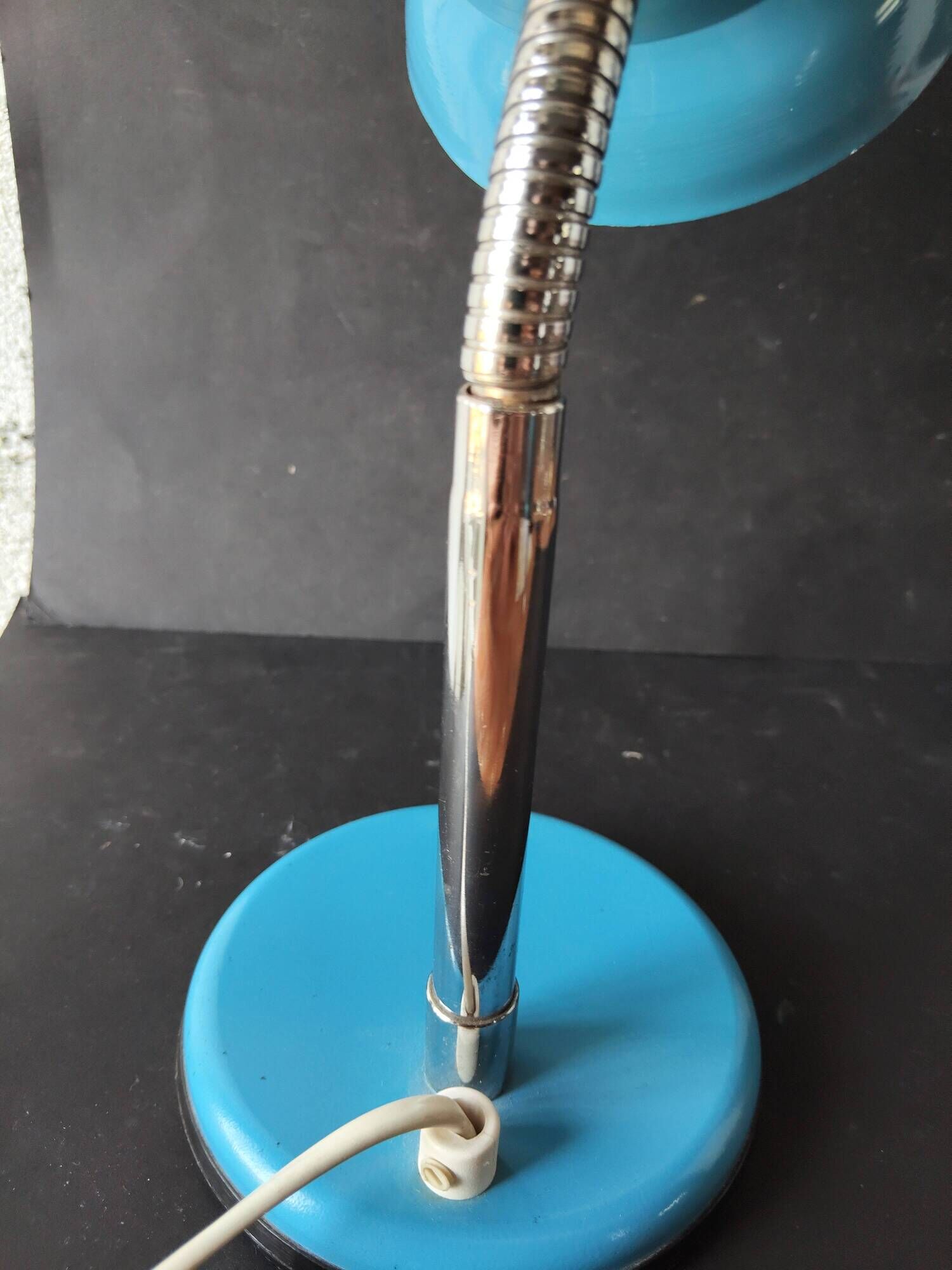 Vintage French desk lamp in blue lacquered metal – 1970s