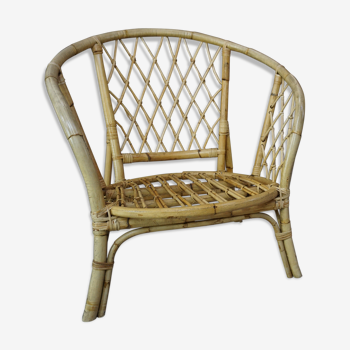 Pair of rattan armchairs 60s