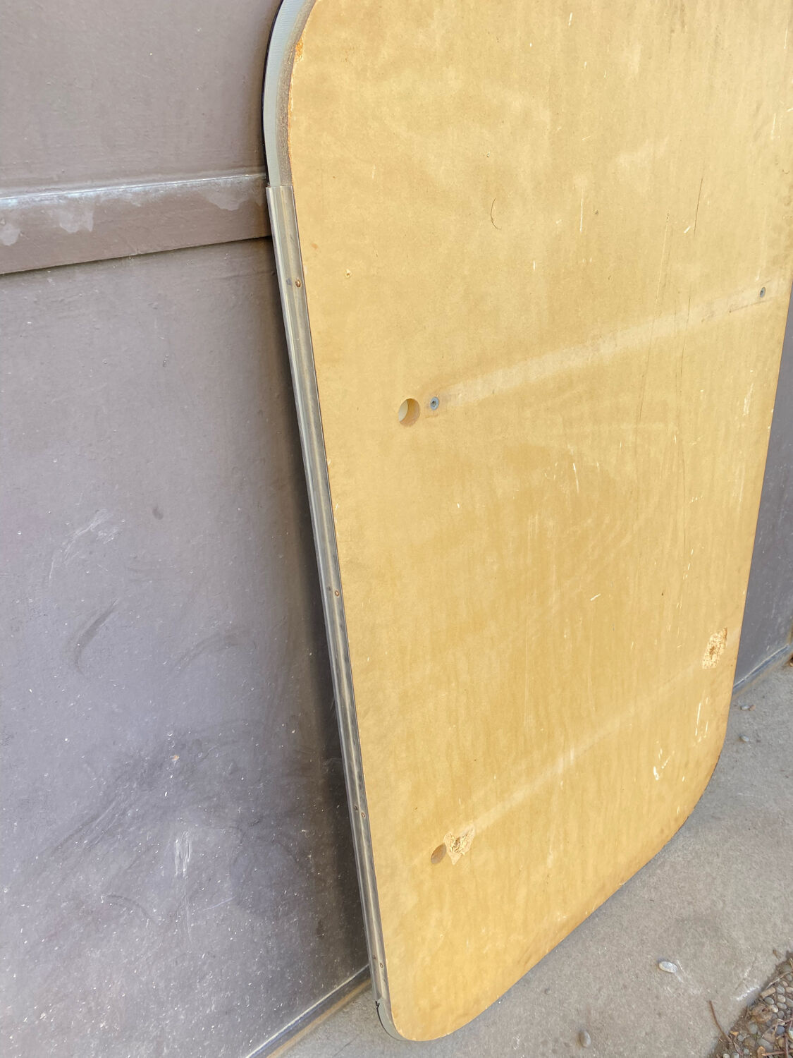 Smoked glass triptych mirror