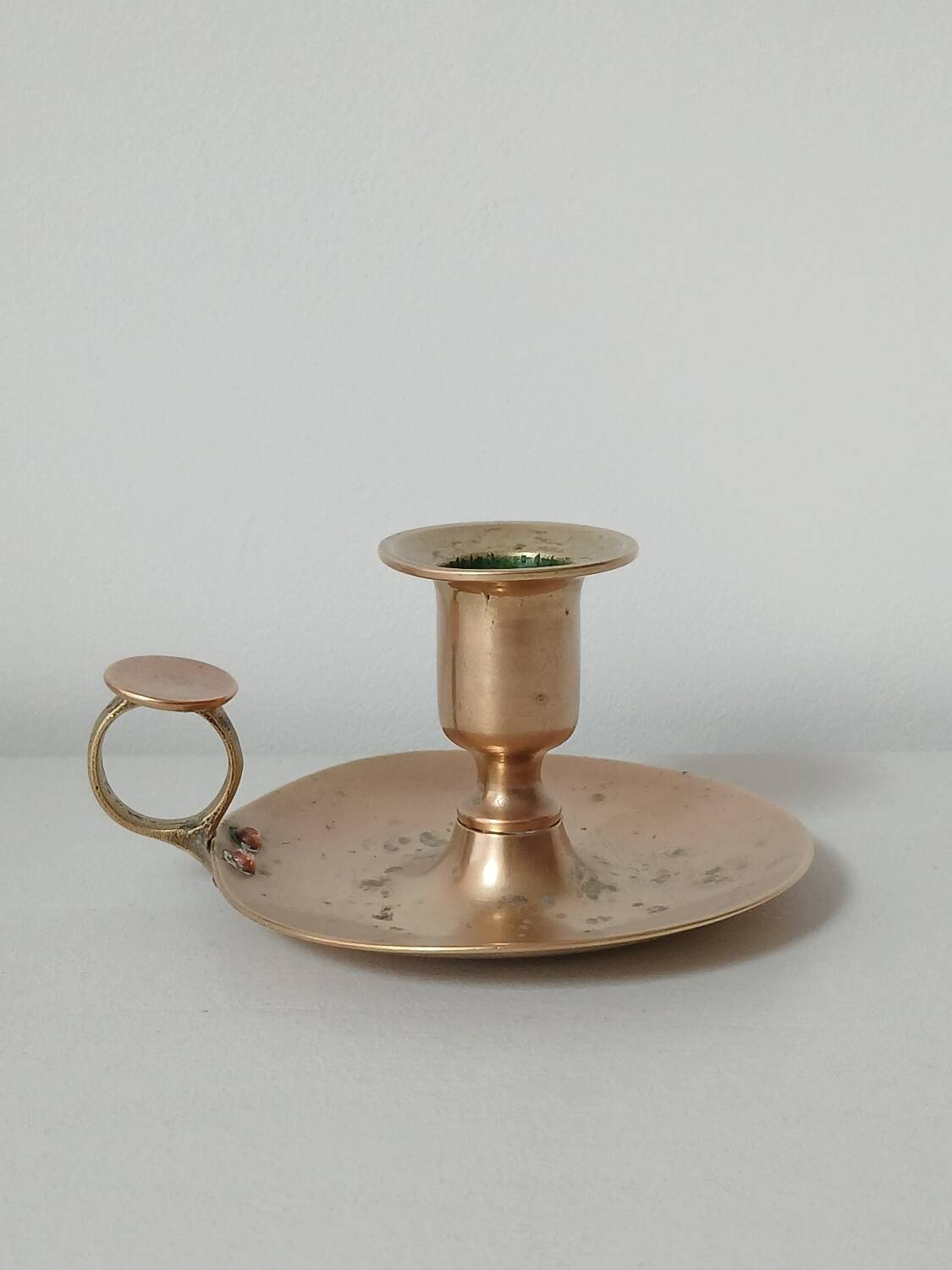 Cellar rat brass candle holder