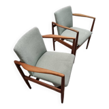 Set of 2 Danish teak dining chairs/armchairs