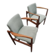 Ensemble de 2 chaises/fauteuils de salle à manger danois en teck