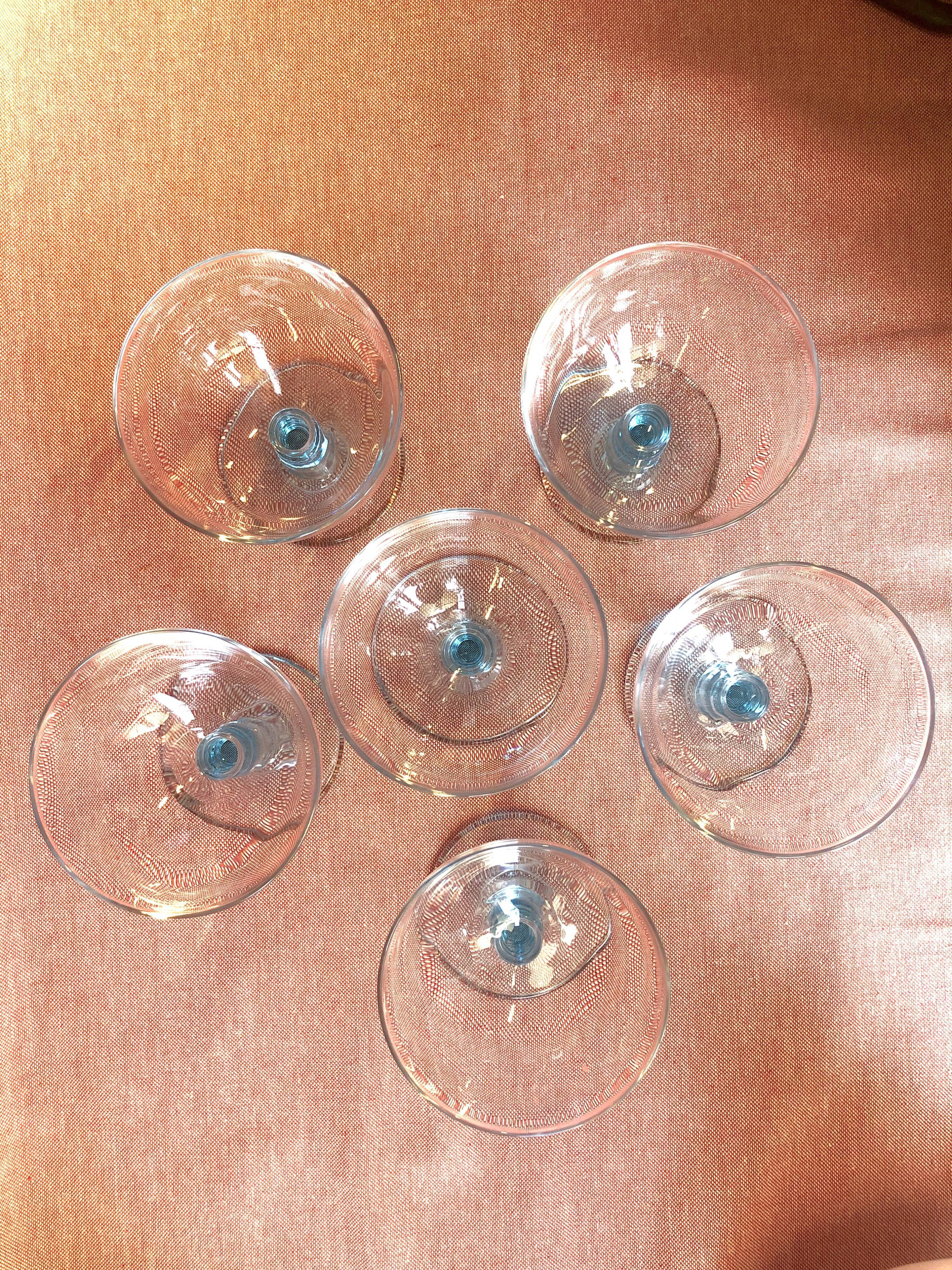 Vintage blue champagne glasses