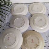 Set of 6 dinner plates in Terre de fer earthenware, red color