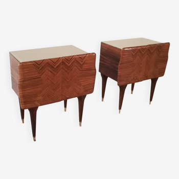 Bedside tables in various species Mid Century Design bedside table from the 1950s