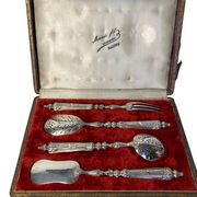 Four-piece silver-plated confectionery set, late 19th century