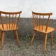 Pair of Scandinavian beech bistro chairs