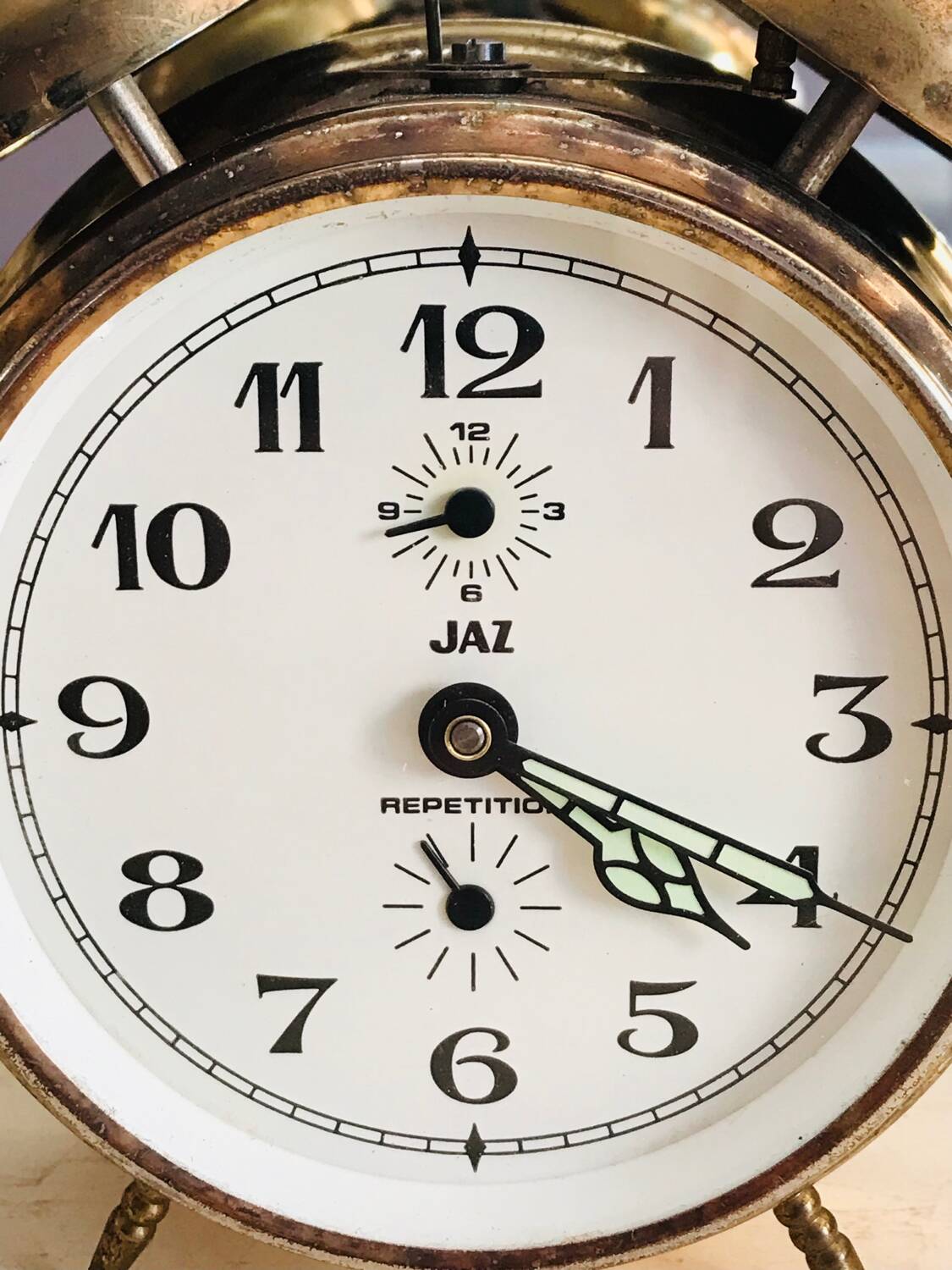 Jaz repeater alarm clock 1982 double copper bells
